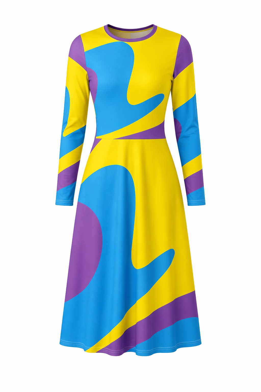 PRYDE All-over print long sleeve midi dress