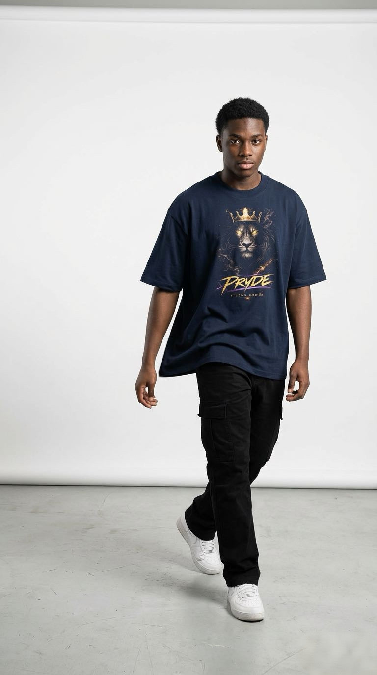 PRYDE Unisex organic oversized high neck t-shirt