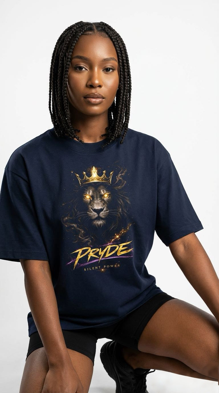 PRYDE Unisex organic oversized high neck t-shirt