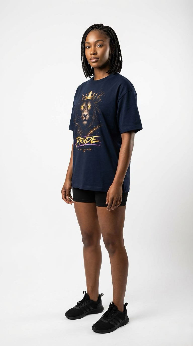 PRYDE Unisex organic oversized high neck t-shirt